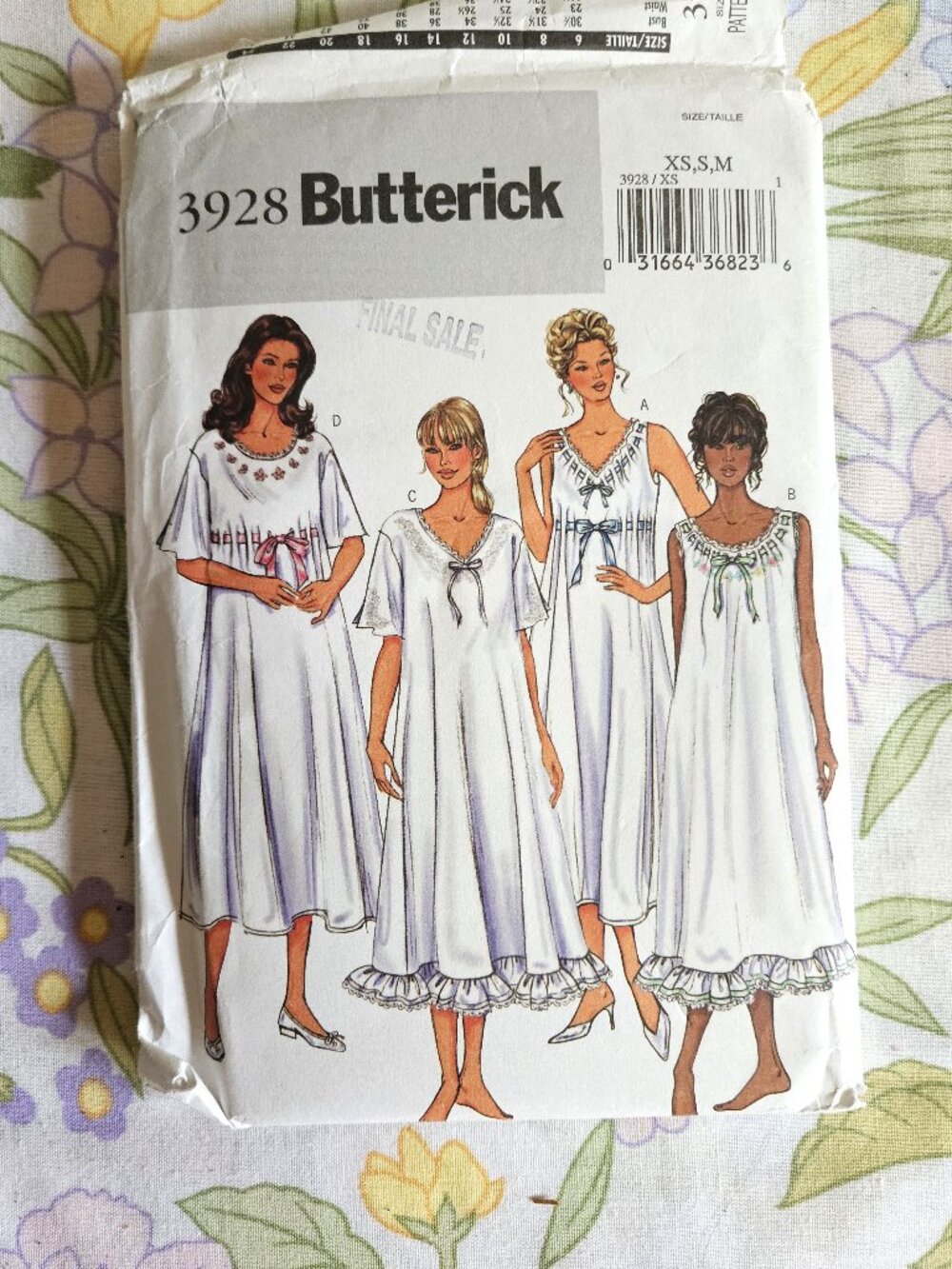 Vintage 2003 Sewing Pattern UNCUT Butterick 3928 Size XS-S-M